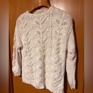 VINTAGE Express Tricot Knit White Sweater Size M
